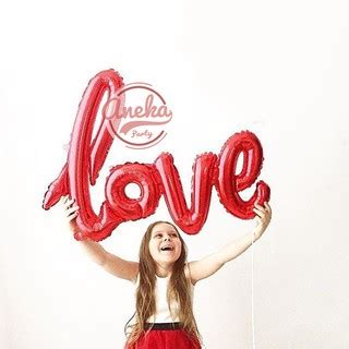 Jual Balon Foil Love Sambung Jumbo Merah Balon Tulisan Love Latin