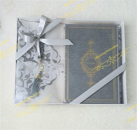 Personalized Prayer Mat Quran Tasbeh Islamic Gift Set Umrah Eid Wedding