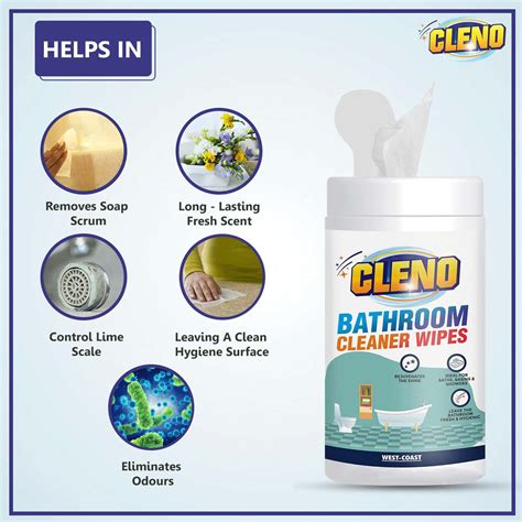 Buy CLENO BATHROOM CLEANER WET WIPES FOR SHOWER WASH BASIN FLOOR 50