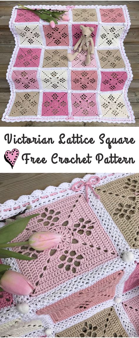 Victorian Lattice Square Crochet Pattern Yarn Hooks