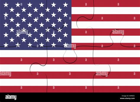 US Flag Jigsaw Puzzle, 3d illustration background Stock Photo - Alamy