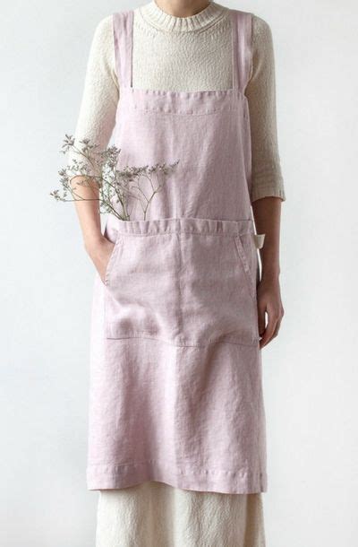 Rose Pinafore Stone Washed Linen Apron By Linentales Linen Apron