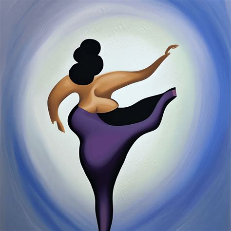 Beautiful Curvy Woman Dancing And Painting · Creative Fabrica