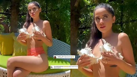 Trolled Urfi Javed Goes Topless In Latest Video As She Uses Seashells