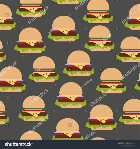 Two Kinds Cheeseburgers Seamless Pattern Fast Stock Vector Royalty