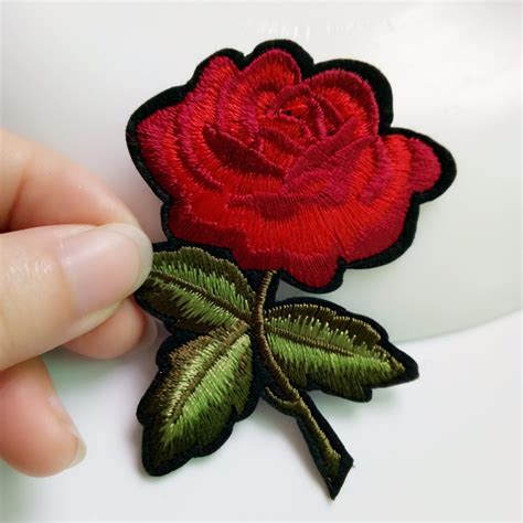 Zhutousan Iron On Embroideried Rose Flowers Patches For Wedding Dress