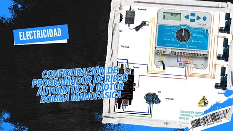 Configuración de programador de riego automático y motor bomba