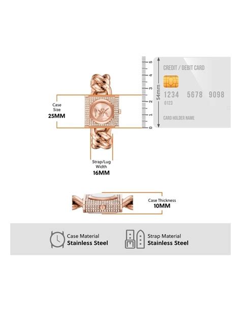 Michael Kors Chain Lock Analogue Watch MK4827 in Rose Gold-Tone | MYER