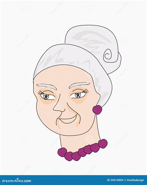 Portrait of an old lady stock vector. Illustration of expression - 26914004