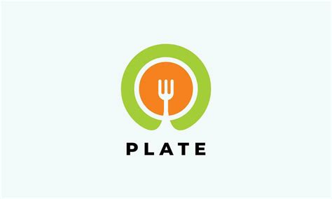 Plate and fork logo with flat style design food 30520236 Vector Art at Vecteezy