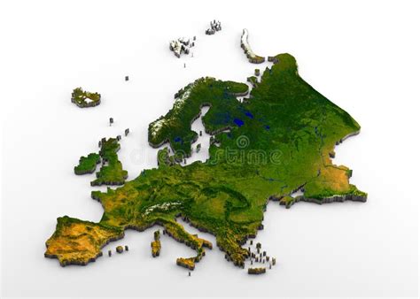 3D Realístico Expulsou Mapa Do Continente Europeu Inclusivo De Europa