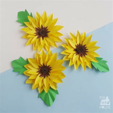 Paper Sunflower Craft Template Mum In The Madhouse