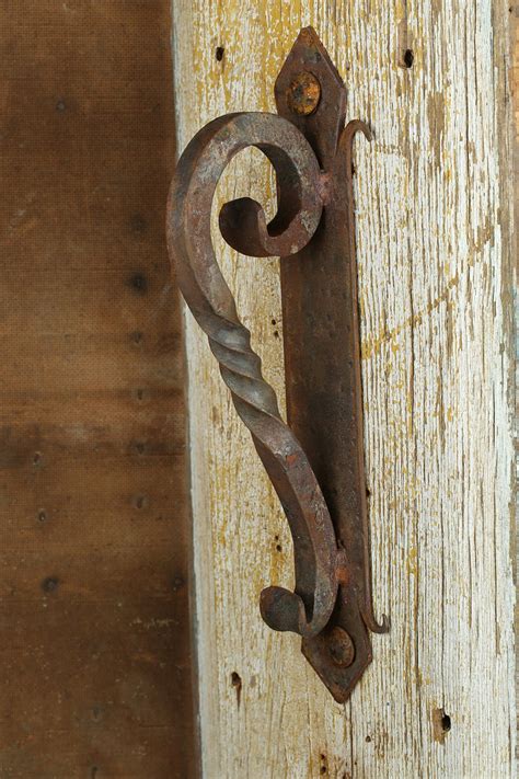 Rustic Door Hardware Iron Door Handle 4-mexican-iron-hand Hammered ...