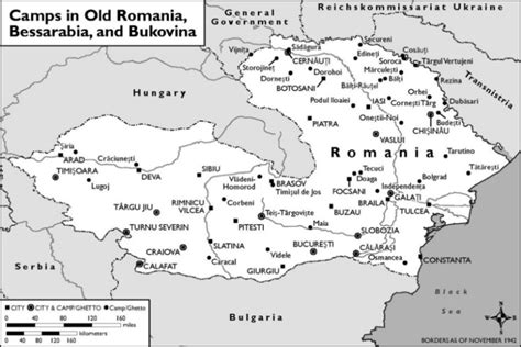 Map Of Camps In Old Romania Bessarabia And Bukovyna Courtesy Of The