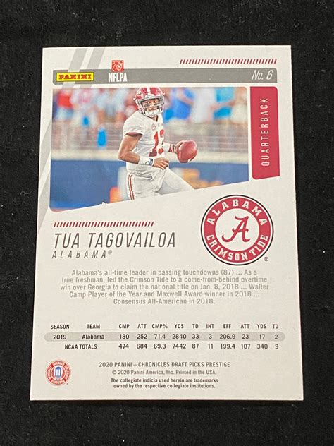 Lot Panini Prestige Rc Tua Tagovailoa Rookie