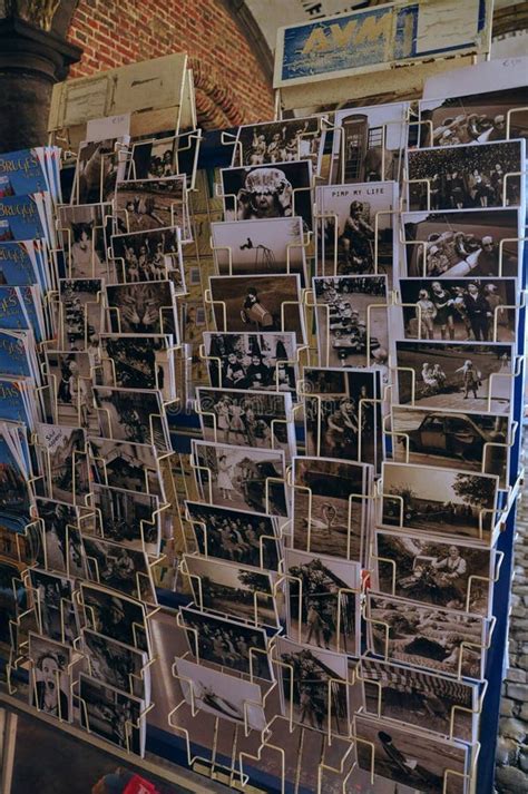 Vintage Postcard Display Nostalgic Photography Collection Editorial