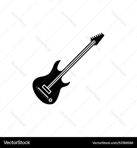 Electric Guitar Icon Isolated On White Background Vector Image