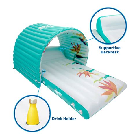 Pool Lounger Float with Canopy | Double Sunbed with Canopy