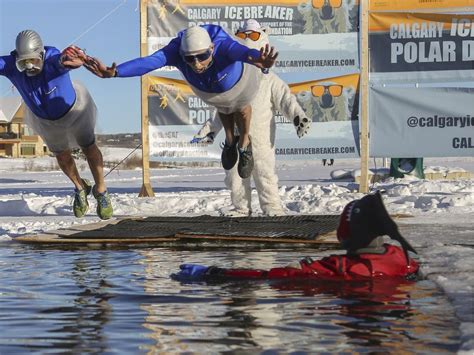 Calgarians Take Part In Annual Polar Bear Dip Calgary Herald