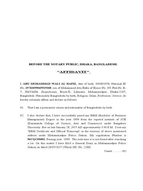 Affidavit Of Lost Certificate Pdf