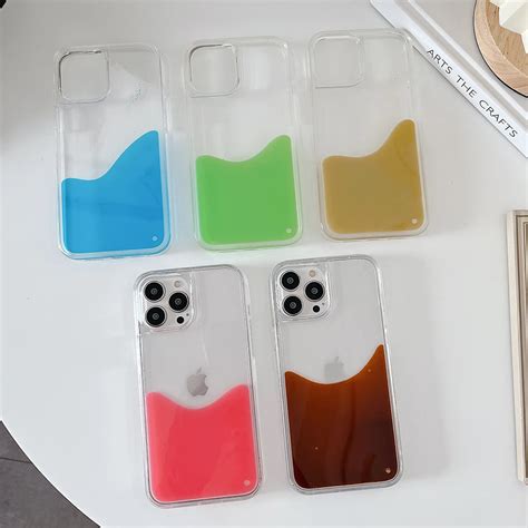 Coque De T L Phone Transparente Quicksand Liquide Color Coque Arri Re