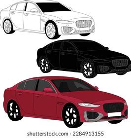 Car Line Drawing Vector Illustration Color Stock Vector (Royalty Free ...