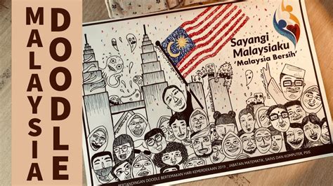 Doodle Art Hari Kemerdekaan Malaysia Poster Selamat Hari Kebangsaan