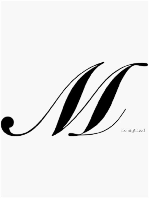 "Letter M in big cursive font" Sticker for Sale by ComfyCloud | Redbubble