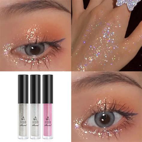 Ombretto Glitter Diamante Donna Trucco Nudo Shimmer Ombretto Liquido A