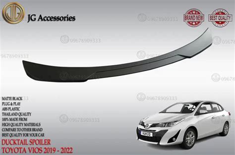 Toyota Vios Gen Rear Spoiler Wing Matte Black