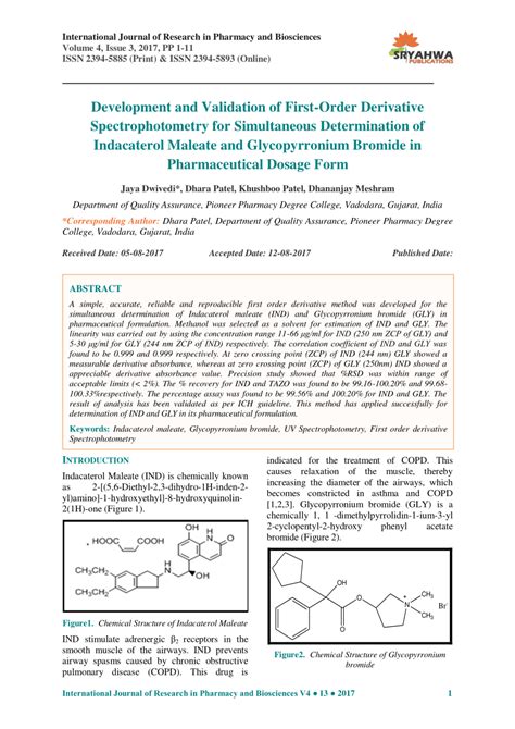 (PDF) Development and Validation of First-Order Derivative ...