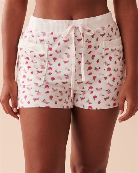 LA VIE EN ROSE Recycled Fibers Floral Pajama Shorts Assorted Flowers