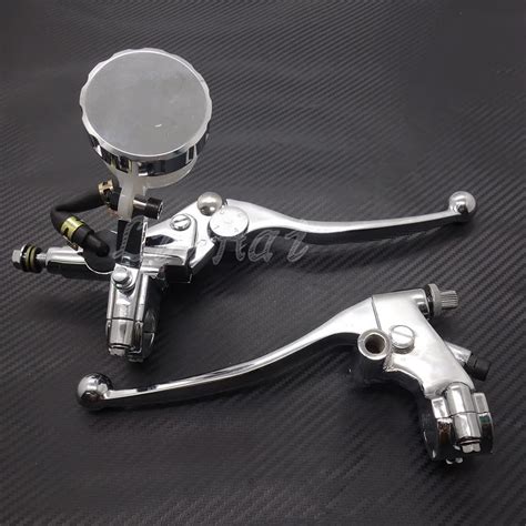 Motorcycle Mm Chrome Handlebar Hand Control Reservoir Brake