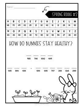 Spring Multiplication Riddles Jokes By Jenna Townsend Tpt