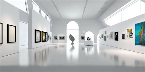 Beautiful Modern Art Gallery in a Studio Setting. Generative AI Stock ...