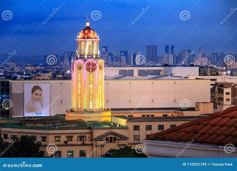 Manila City Hall Clock Tower at Sunset Editorial Image - Image of ...