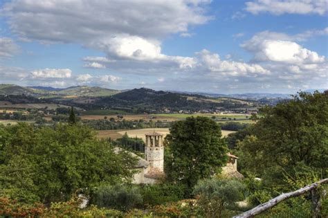 View From The Tour At Le Torri Di Bagnara In Perugia On The Border Of