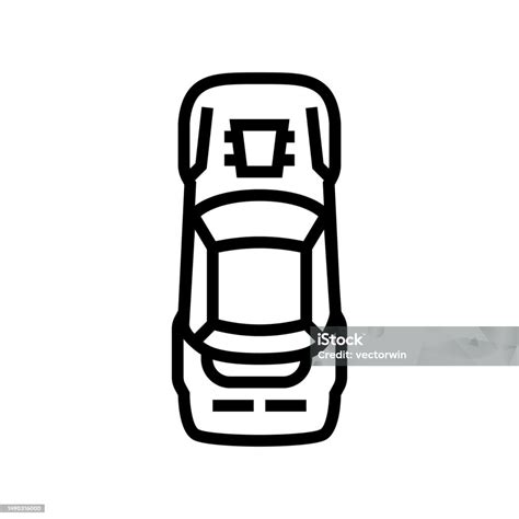 Mobil Mobil Tampak Atas Ikon Garis Ilustrasi Vektor Ilustrasi Stok