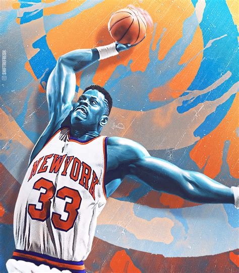 Download Patrick Ewing Fanart Painting Dunk Wallpaper | Wallpapers.com