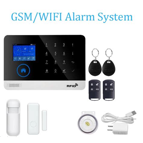 Mhz Wireless Gsm Alarm System Sim Rfid Card Wifi App Control Smoke