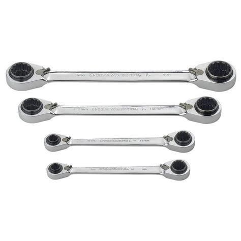 GearWrench Metric QuadBox Double Box Ratcheting Adjustable Wrench Set ...