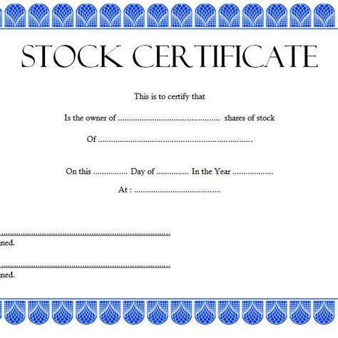 Editable Stock Certificate Template - 10+ Best Ideas FREE