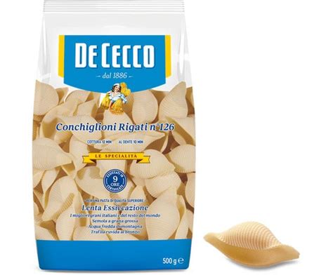 Compra online Conchiglioni Rigati nº126 De Cecco 500 grs Producto