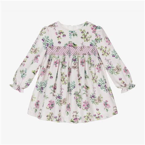 Mayoral Girls Ivory Floral Print Dress Childrensalon