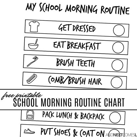 Printable Daily Routine Chart For Adults