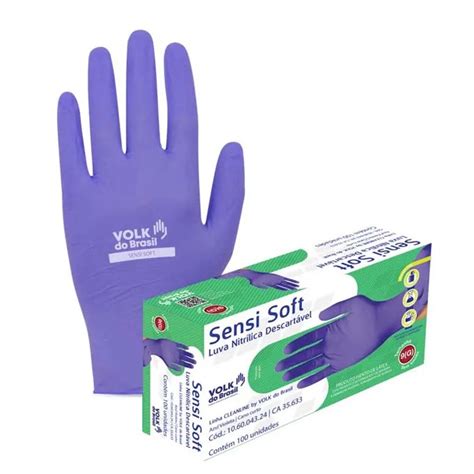 Luva Sensi Soft Azul Volk Nitrilica Ca Shopee Brasil