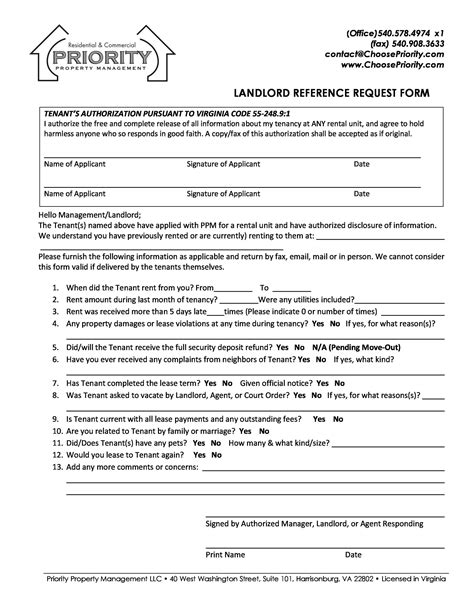 Landlord Reference Letters Form Samples Template Lab