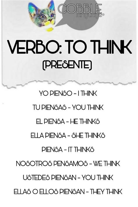 El Verbo Pensar En Ingl S Verbo Tener Ingles Aprender Ingl S