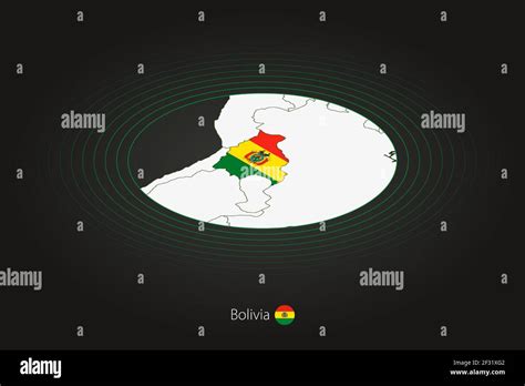 Bolivia map in dark color, oval map with neighboring countries. Vector ...