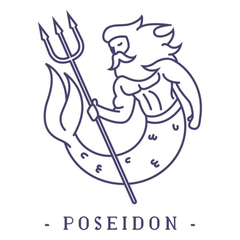 Stroke Greek God Poseidon Png And Svg Design For T Shirts